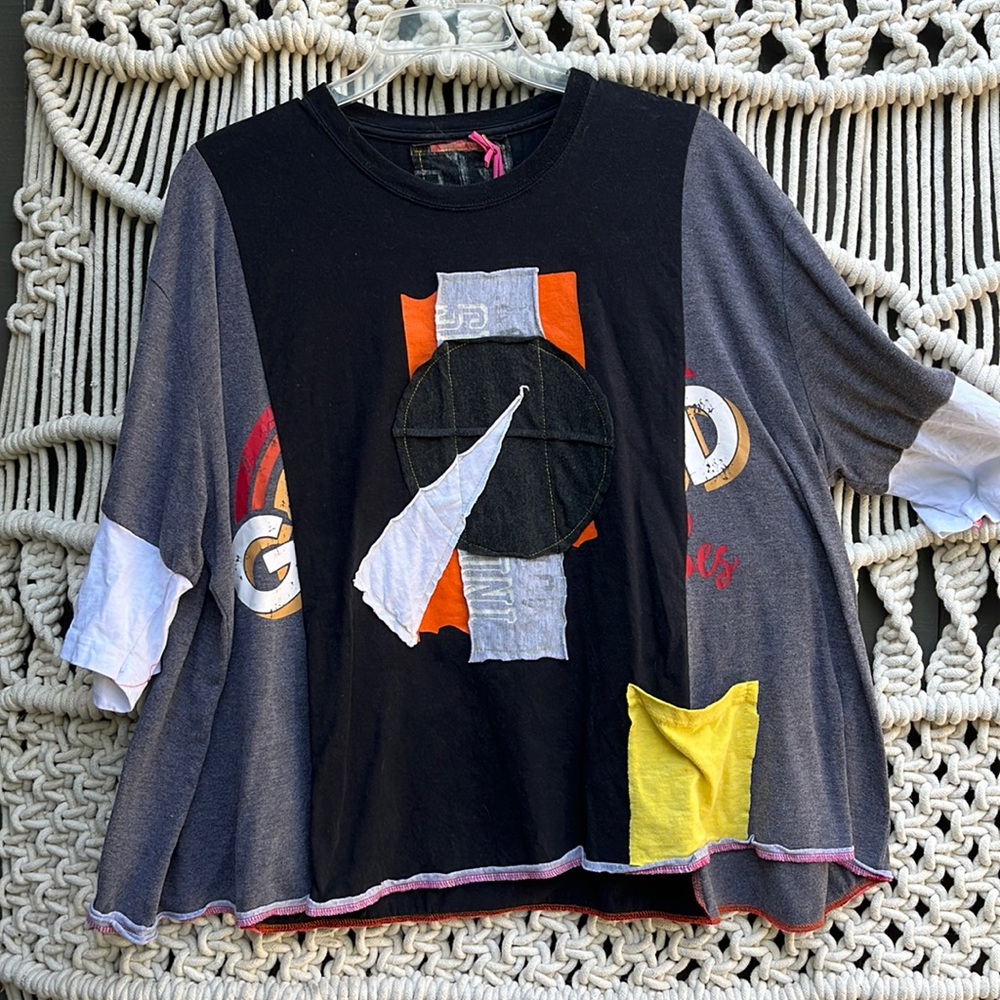 Art to Wear Upcycled Boxy Tee by Catherine Doll